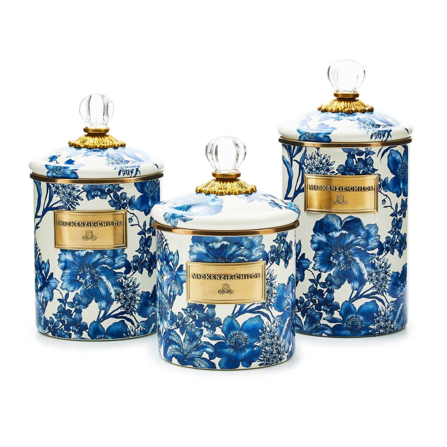 MacKenzie - Childs Royal Blue English Garden Medium Canister - |VESIMI Design|