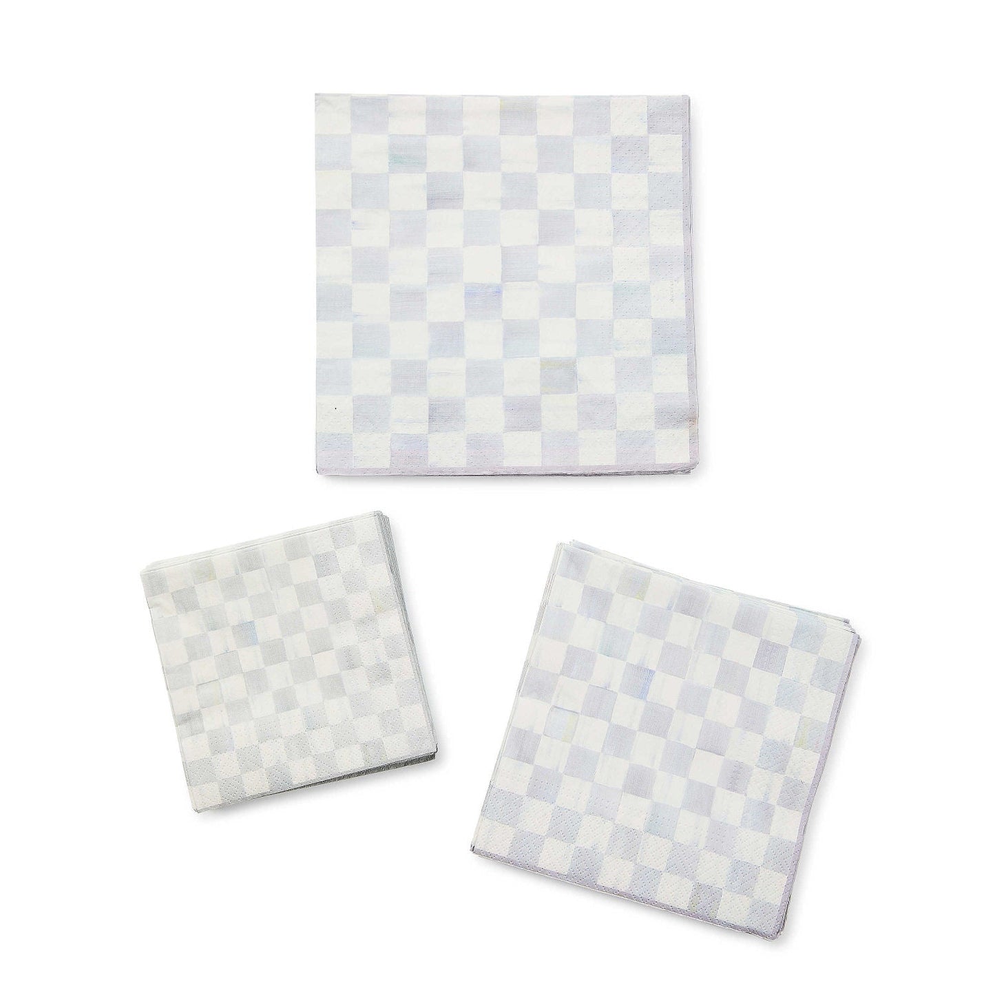 MacKenzie - Childs Sterling Check Cocktail Paper Napkins - |VESIMI Design|