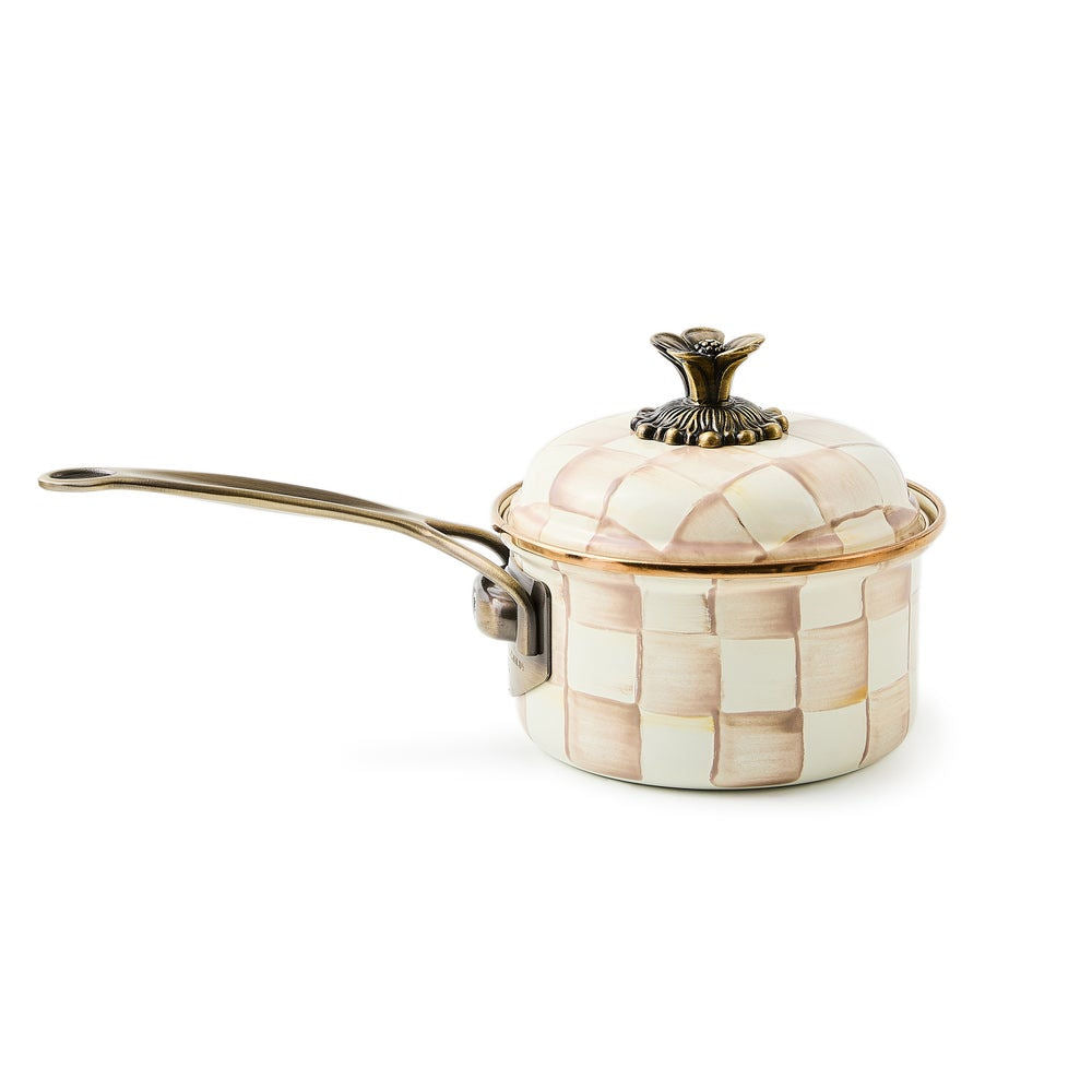 Mocha Check 1 Qt. Saucepan MacKenzie-Childs