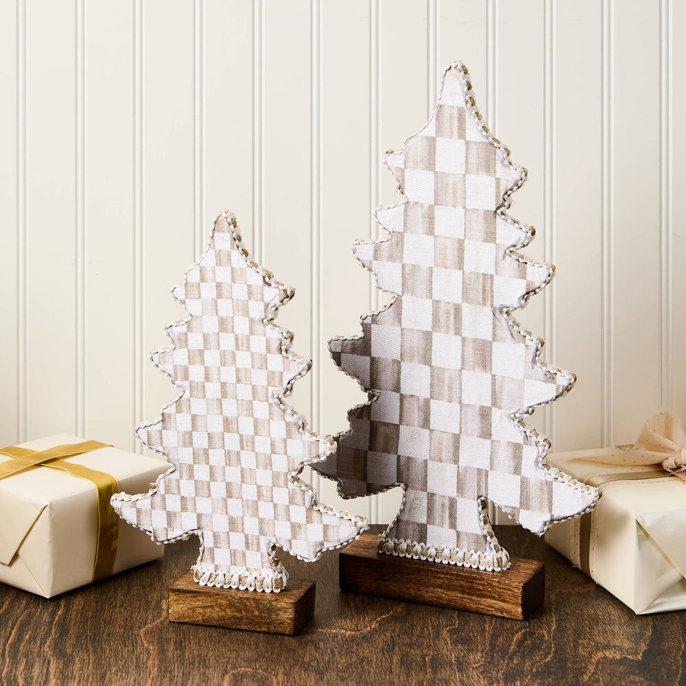 Mocha Check Forest Trees, Set of 2
