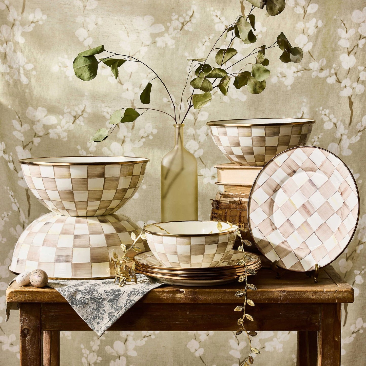 Mocha Check Large Everyday Bowl - |VESIMI Design|