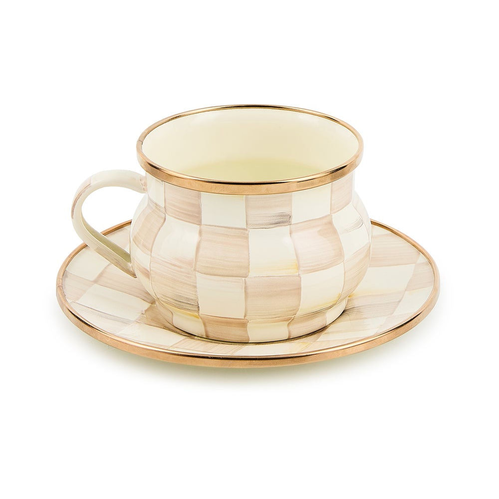 Mocha Check Saucer by MacKenzie-Childs