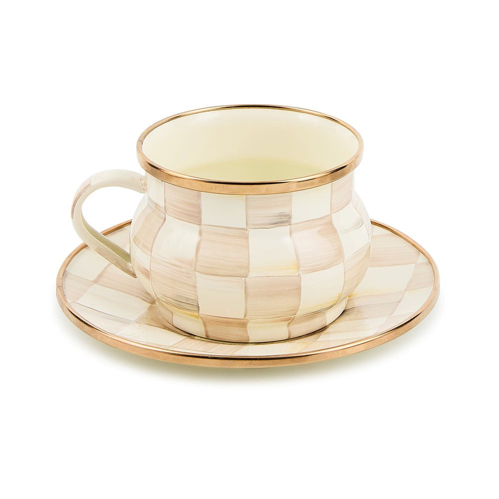 MacKenzie-Childs Mocha Check Teacup