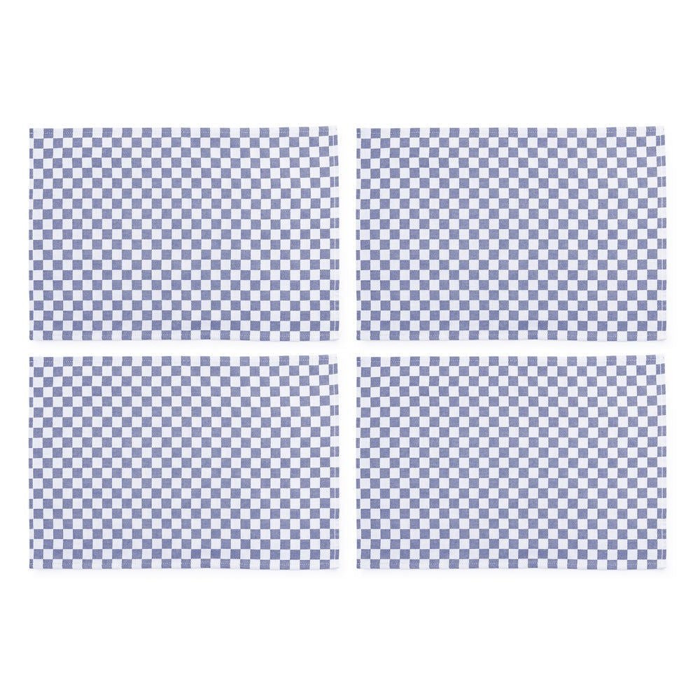 Navy Check Placemat, Set of 4 by MacKenzie - Childs - |VESIMI Design|