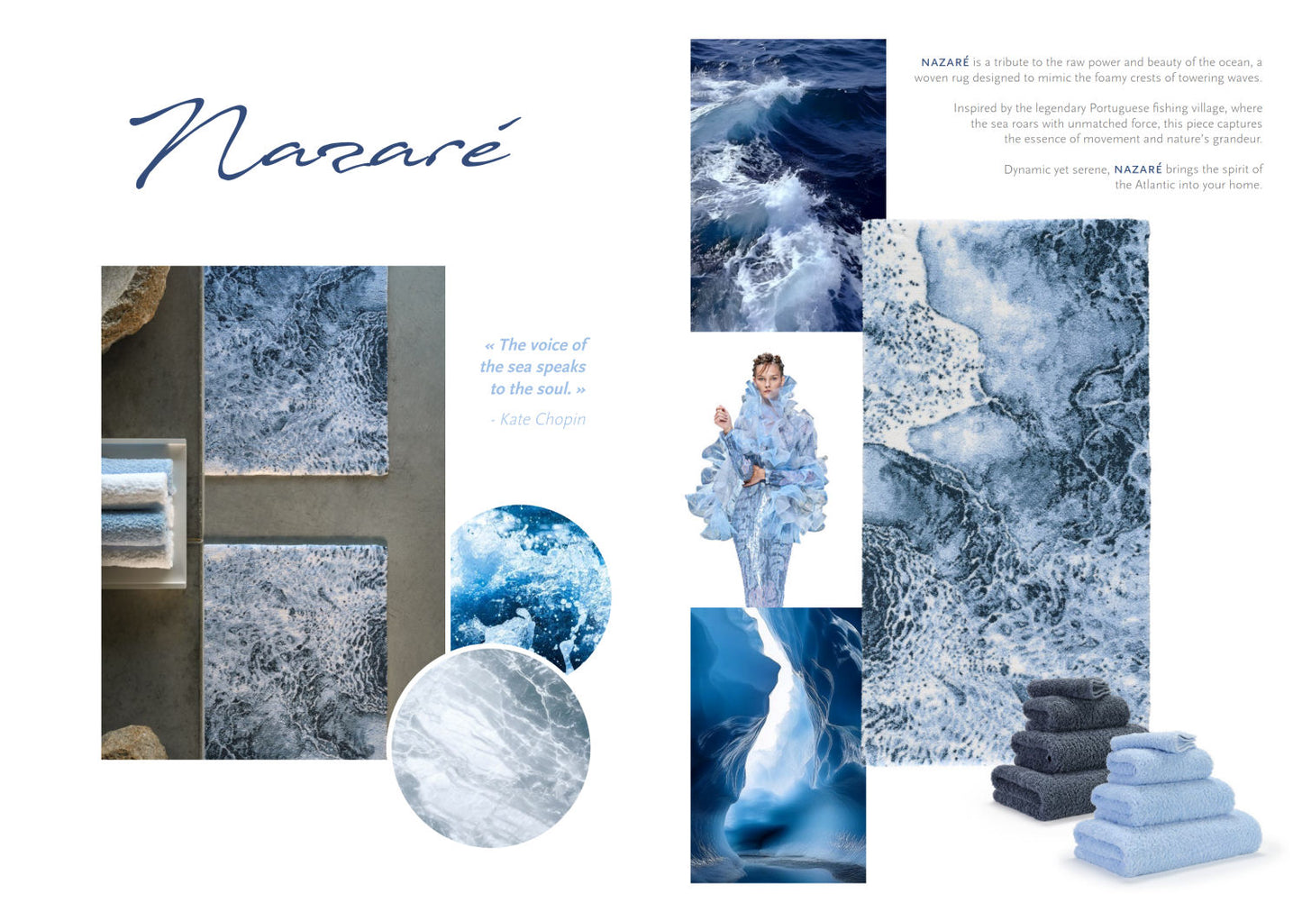 Luxury Blue Egyptian Cotton Bathroom Rug NAZARÉ by Abyss & Habidecor