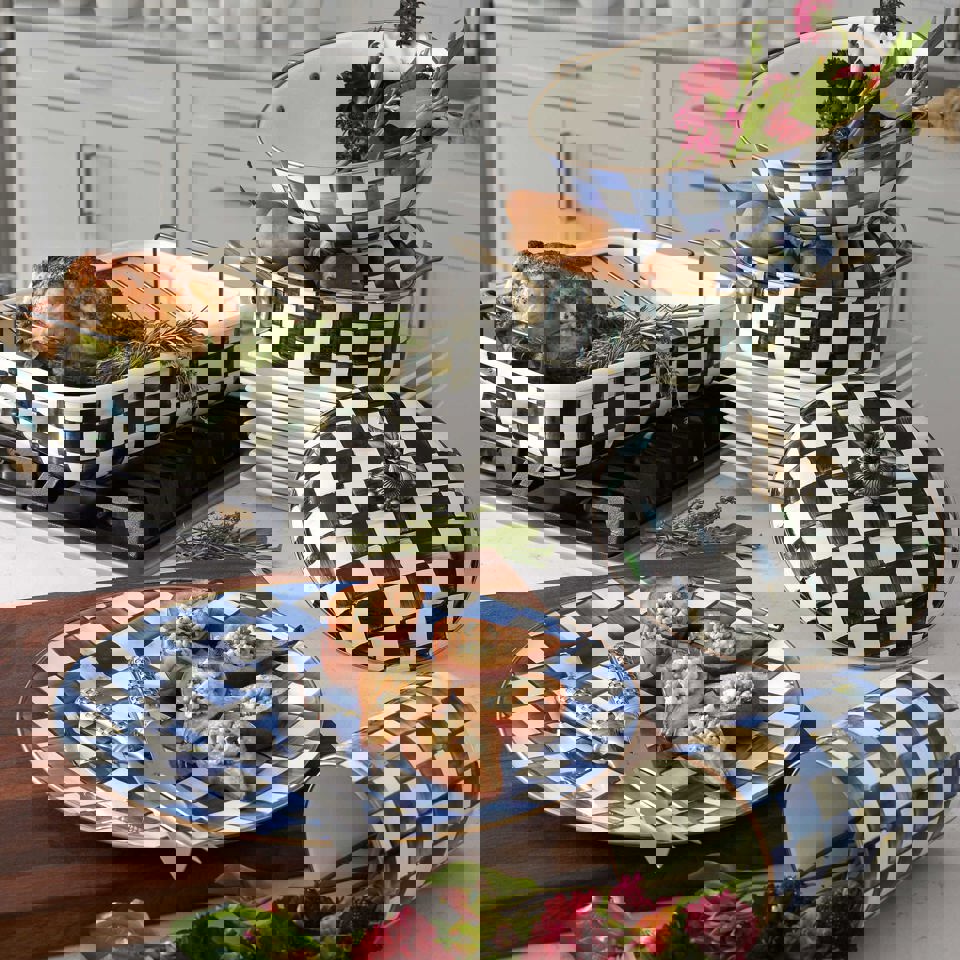 Royal Check Enamel Utensil Holder