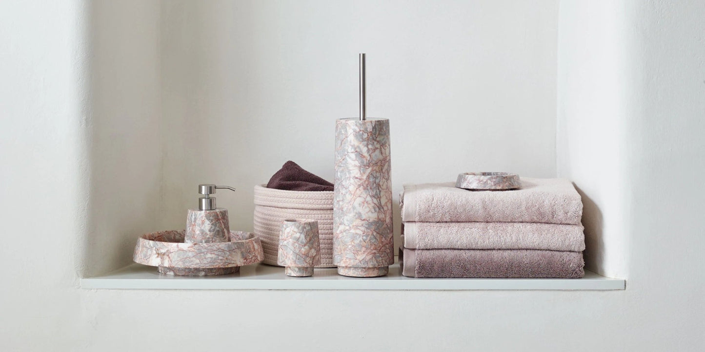 Orion Rosy Marble Bathroom Accessories Soap Dish - |VESIMI Design|