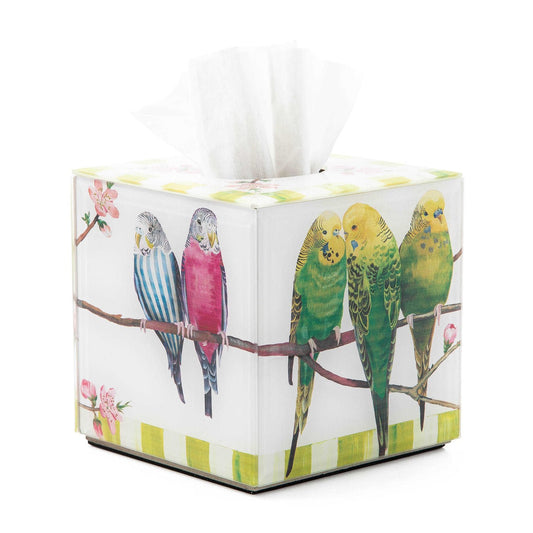 Parakeet Boutique Tissue Box Cover - |VESIMI Design| Luxury Bathrooms and Home Decor