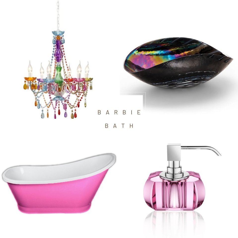 Pink Rectangular Crystal Glass Comb Tray Holder - |VESIMI Design|