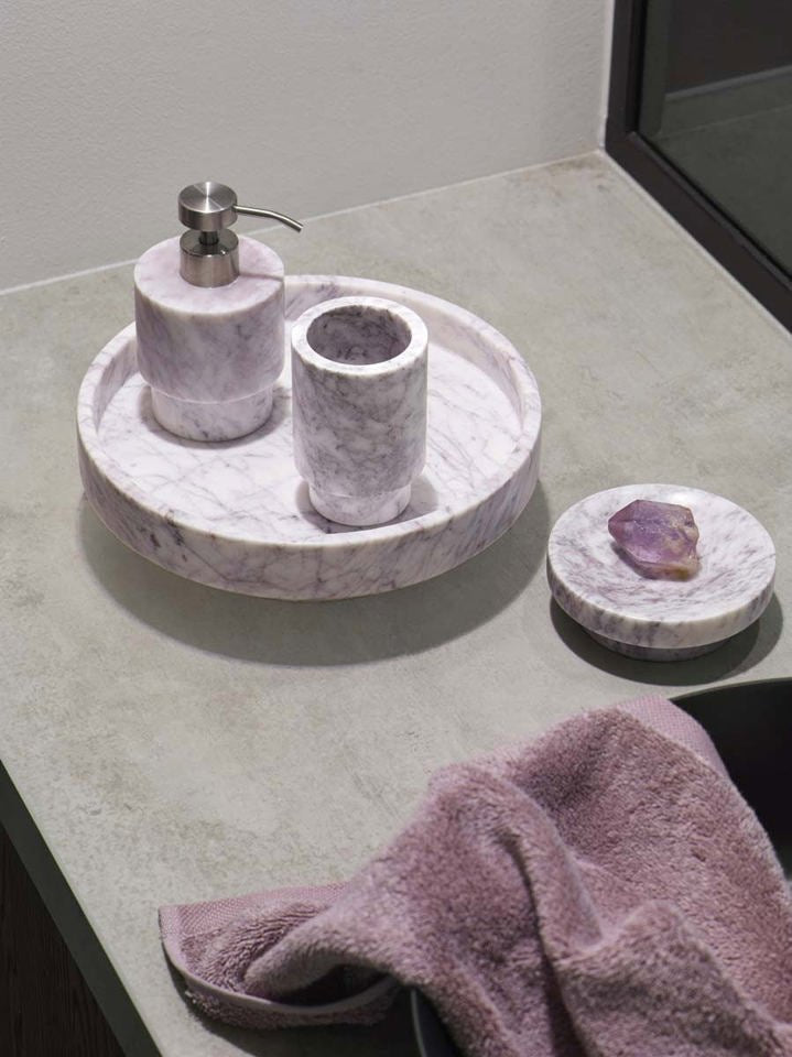 PORTO Rosy Italian Marble Soap Dish - |VESIMI Design|