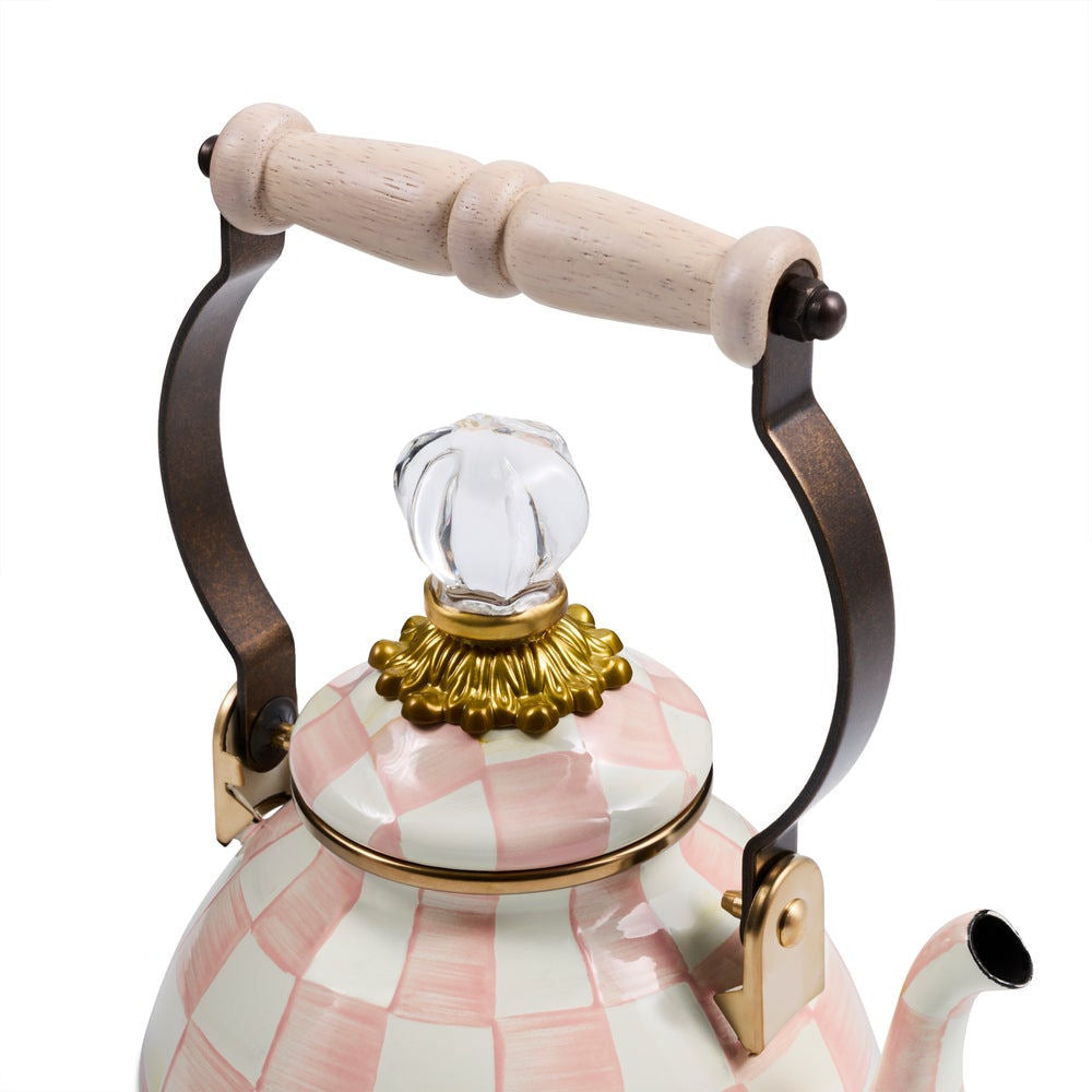 Rosy Check 1 Quart MINI Tea Kettle by MacKenzie-Childs