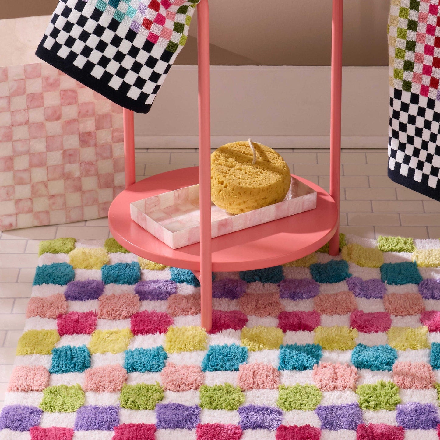 Rosy Check Capiz Vanity Tray by MacKenzie - Childs - |VESIMI Design|