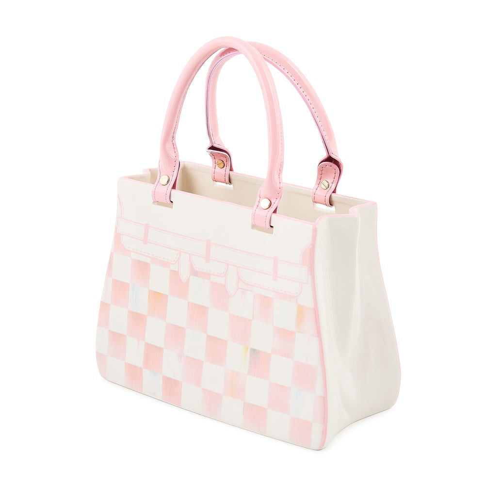 Rosy Check Doodles Handbag Vase by Mackenzie-Childs