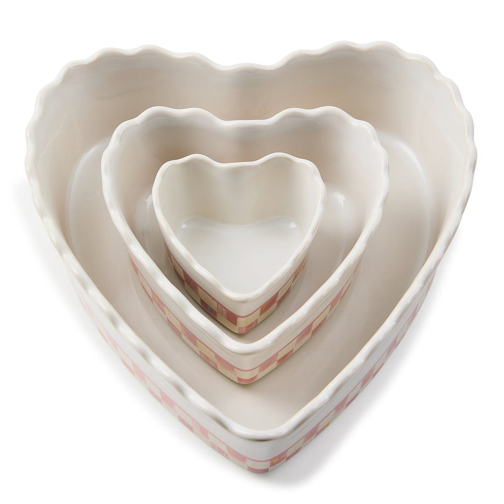 Rosy Check Everyday Heart Ramekins, Set of 2