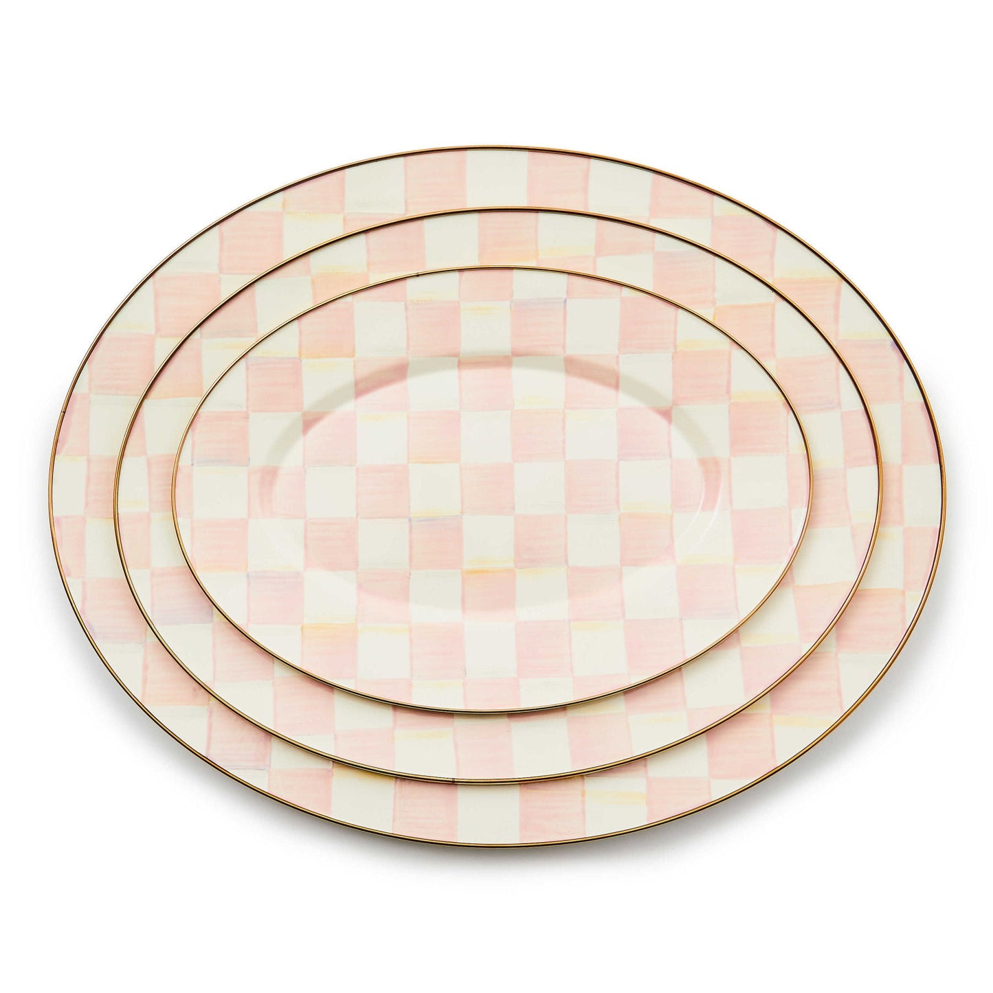 Rosy Check Medium Oval Platter - |VESIMI Design|