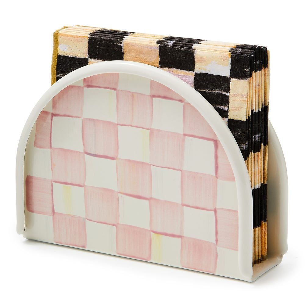 Rosy Check Napkin Holder MacKenzie-Childs
