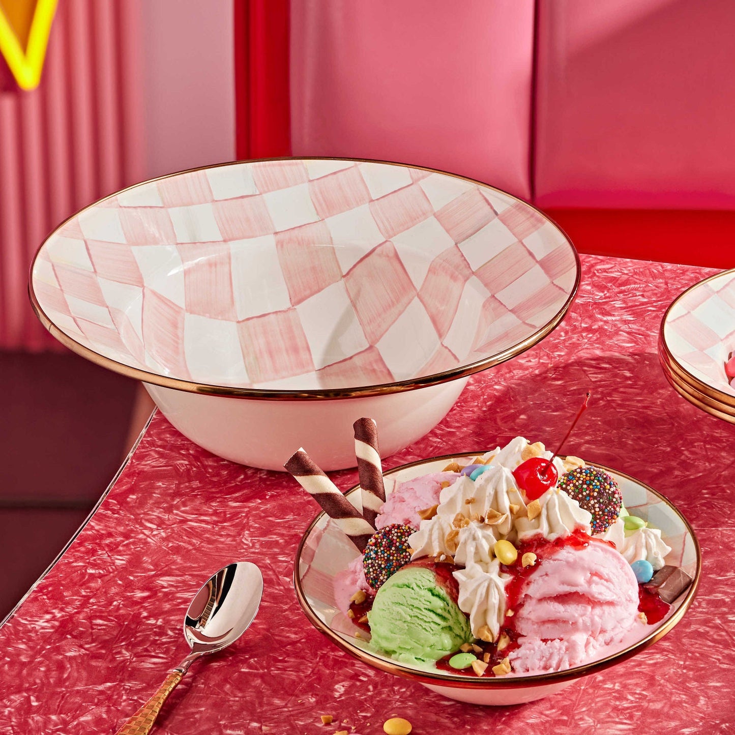 Rosy Check Serving Bowl - |VESIMI Design| Luxury Bathrooms and Home Decor