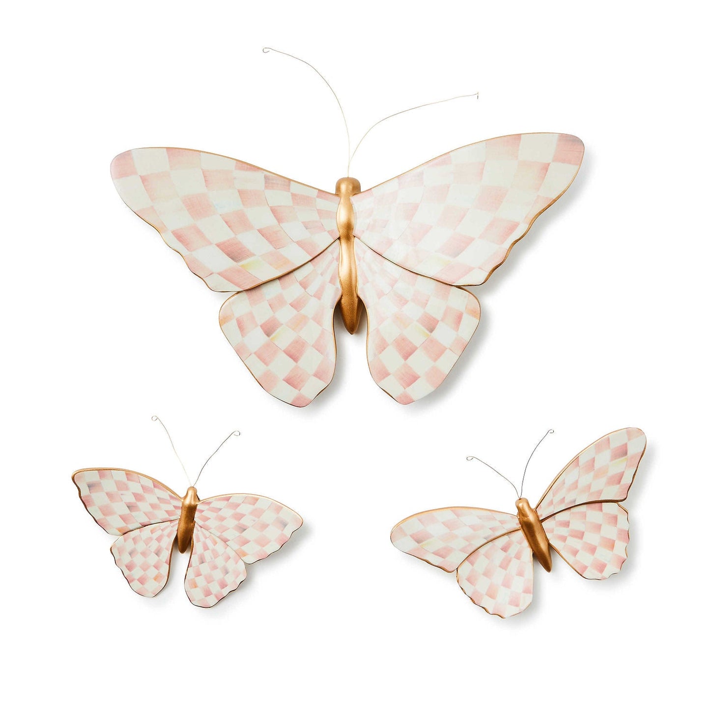 Rosy Check Wall Decor Butterfly by MacKenzie - Childs - |VESIMI Design|