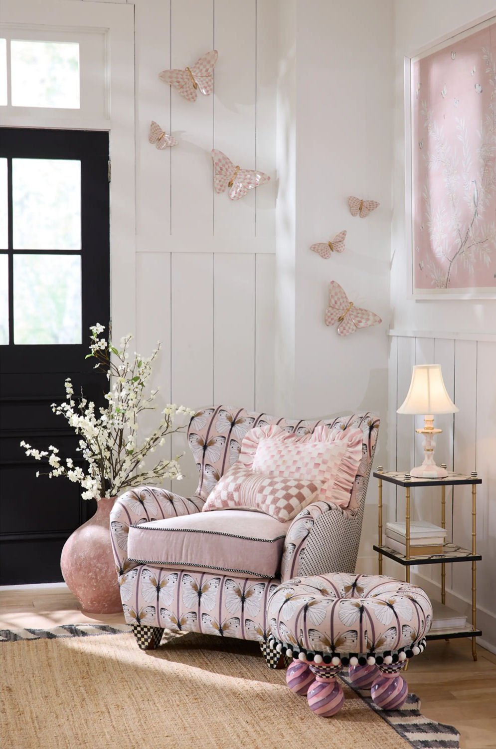 Rosy Check Wall Decor Butterfly Duo - |VESIMI Design|