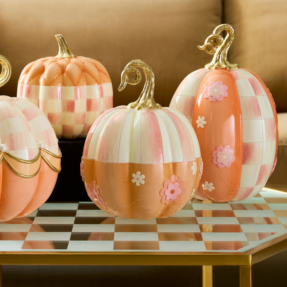 Rosy Stripe Flower Power Pumpkin