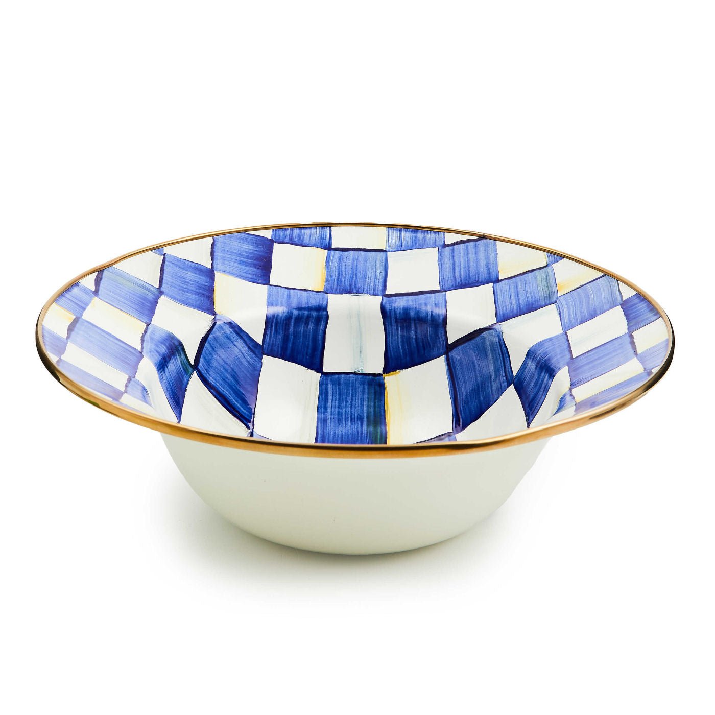 Royal Check Enamel Serving Bowl - |VESIMI Design| Luxury Bathrooms and Home Decor