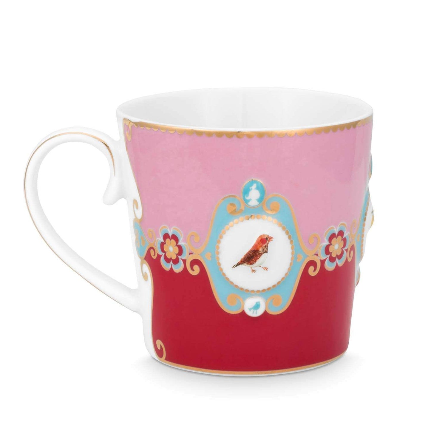 Pip Studio Large Love Birds Medallion Red-Pink Gift Box - 2 Mugs Set