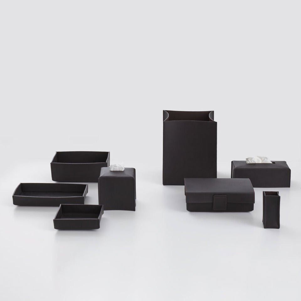 Smokey Grey Nappa Leather Multi - Purpuse Box by Decor Wather - |VESIMI Design|