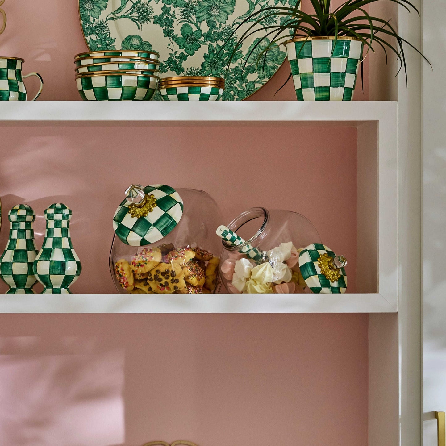 Sweets Jar with Emerald Check Lid - |VESIMI Design| Luxury Bathrooms and Home Decor