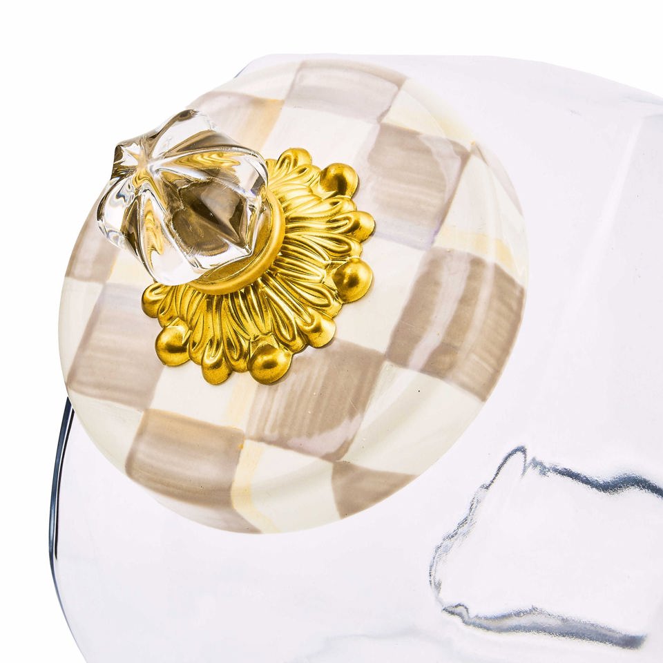 Sweets Jar with Mocha Check Lid by MacKenzie - Childs - |VESIMI Design|