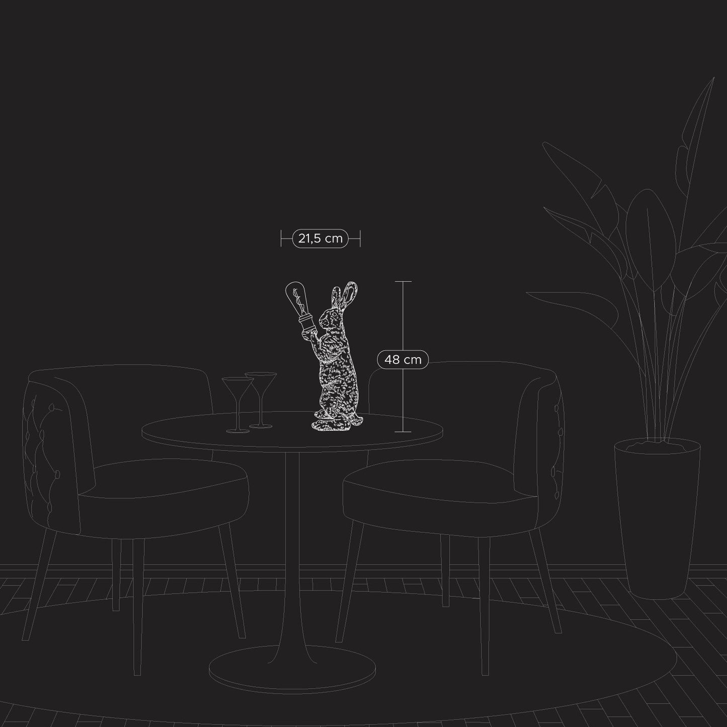 Table Lamp Rabbit Meister Lampe, Gold