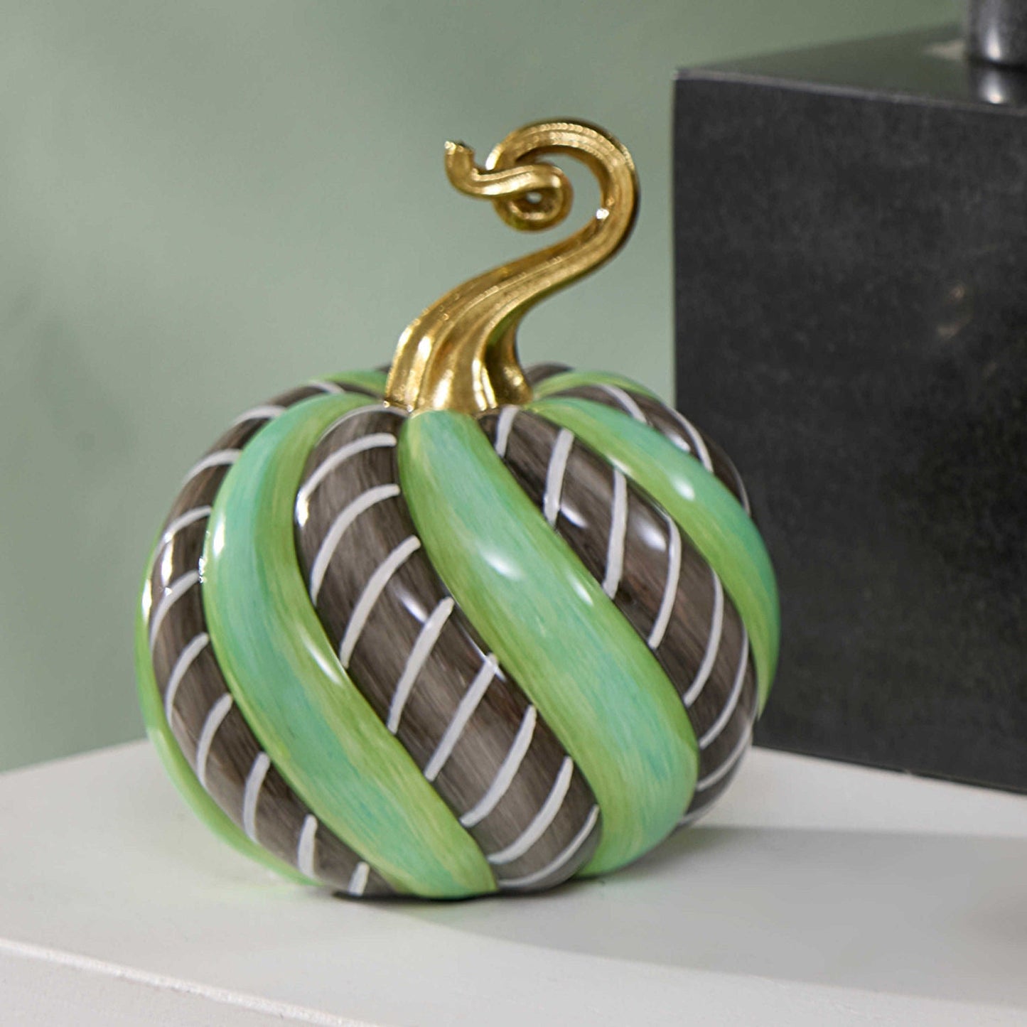 Trick or Treat Candy Swirl Mini Pumpkin - MacKenzie - Childs Halloween decoration - |VESIMI Design| Luxury Bathrooms and Home Decor