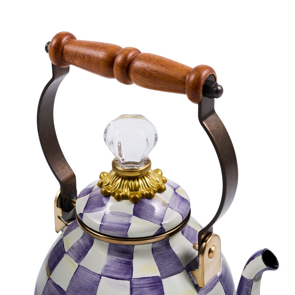 Violet Check 1 Quart MINI Tea Kettle by MacKenzie-Childs