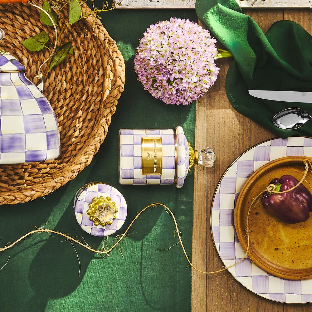 Violet Check Demi Canister by MacKenzie-Childs