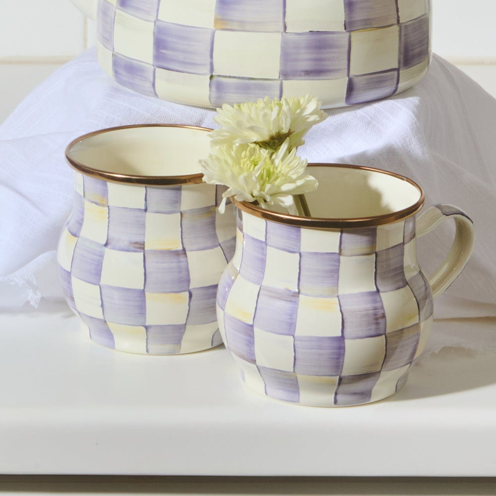 MacKenzie-Childs Violet Check Mug
