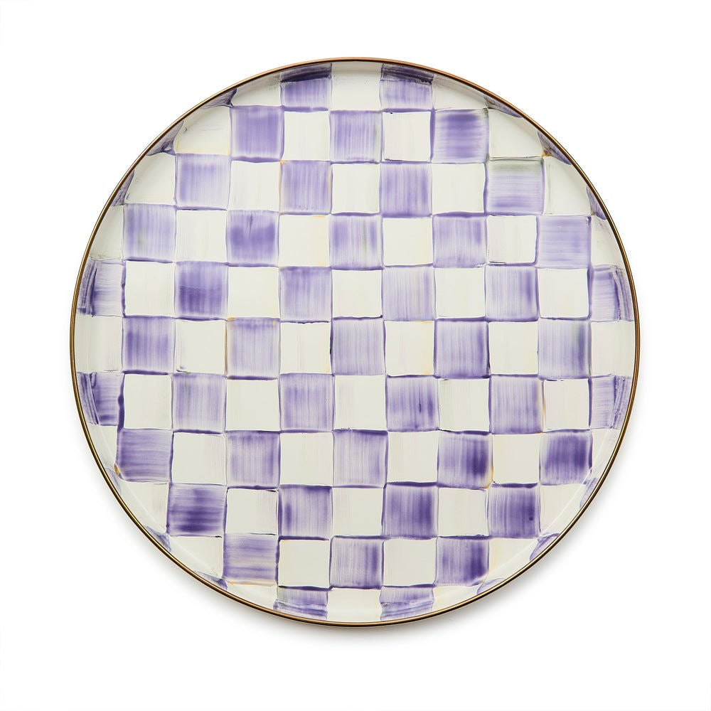 Violet Check Round Tray MacKenzie-Childs