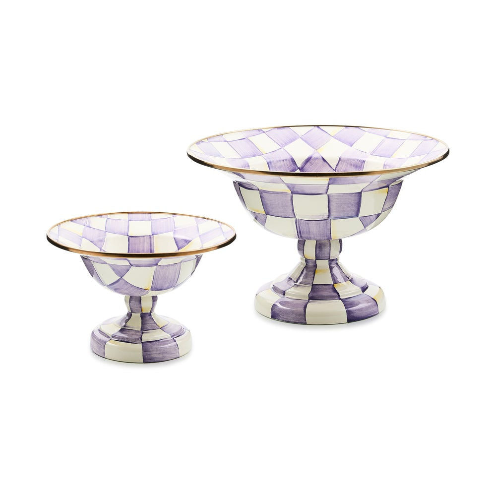 Violet Check Small Compote by MacKenzie-Childs