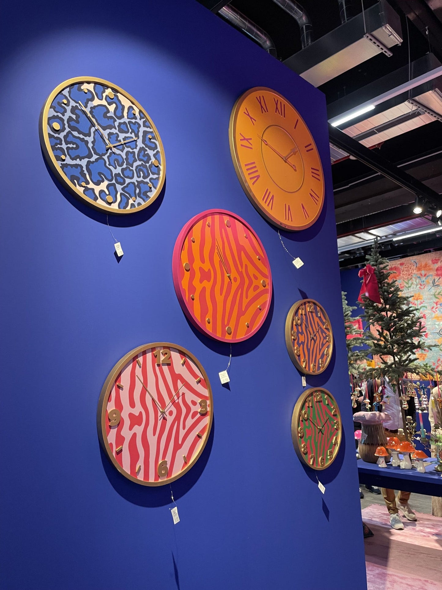 Wall Clock Safari Blue & Gold , Wild Life Collection - |VESIMI Design| Luxury Bathrooms and Home Decor