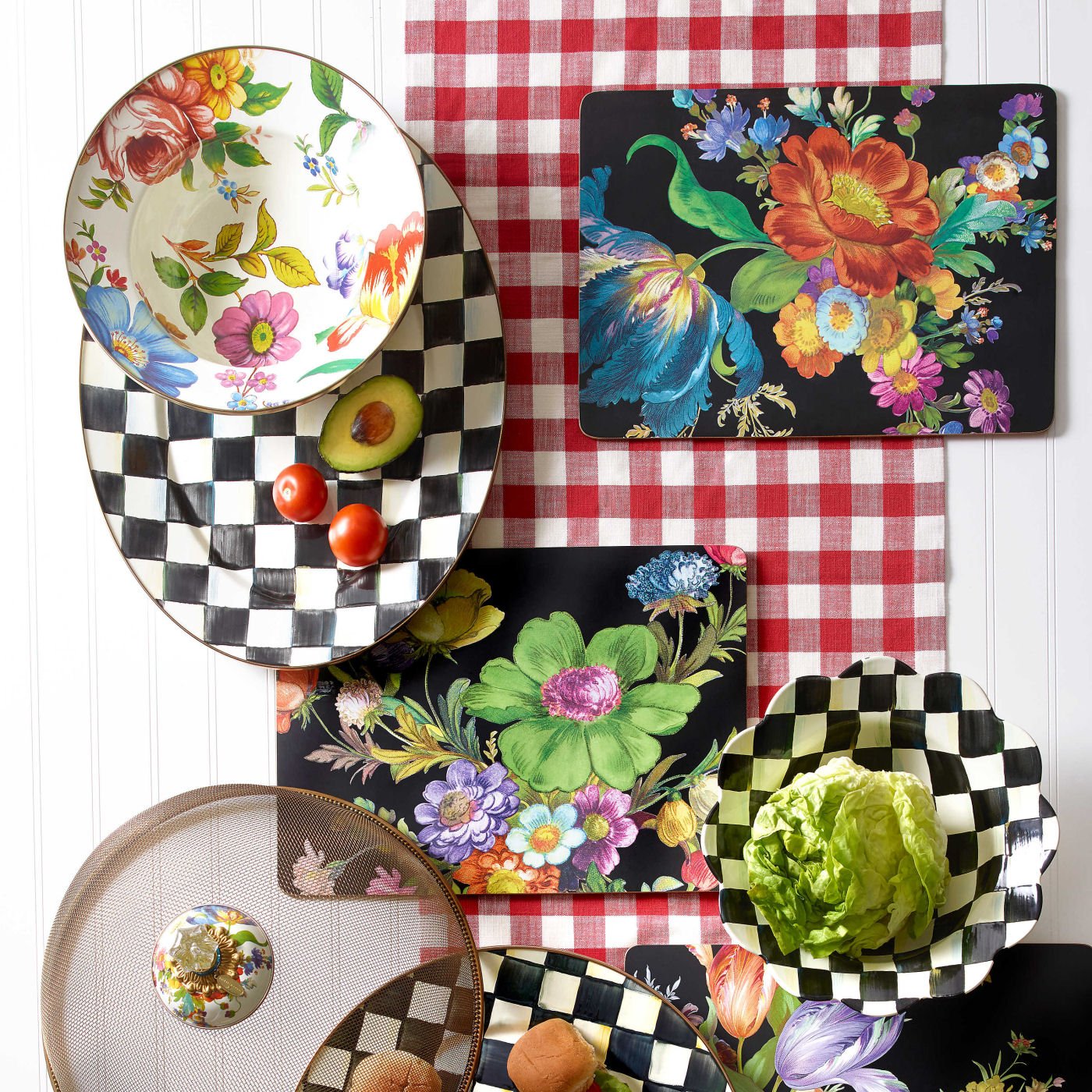 White Flower Market Serving Bowl - 30.48cm - |VESIMI Design|