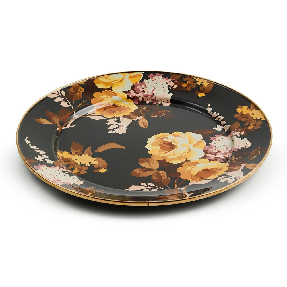 Wild Rose Brown Charger/Plate by MacKenzie-Childs