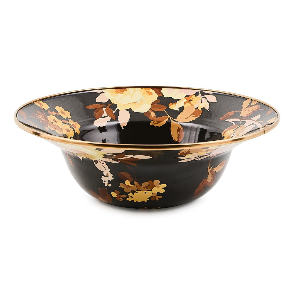 Wild Rose Brown Serving Bowl by MacKenzie-Childs