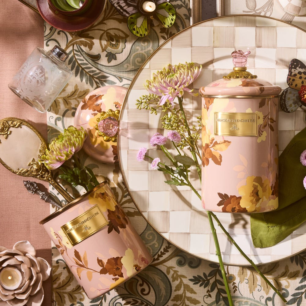 Wild Rose Mauve Canisters - Set of 3