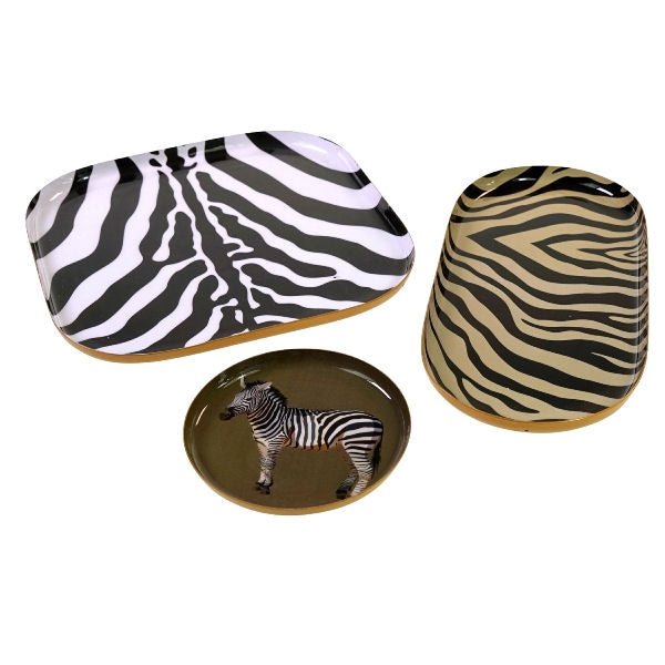 Zebra Metal Trays - set of 3 - |VESIMI Design| Luxury Bathrooms and Home Decor