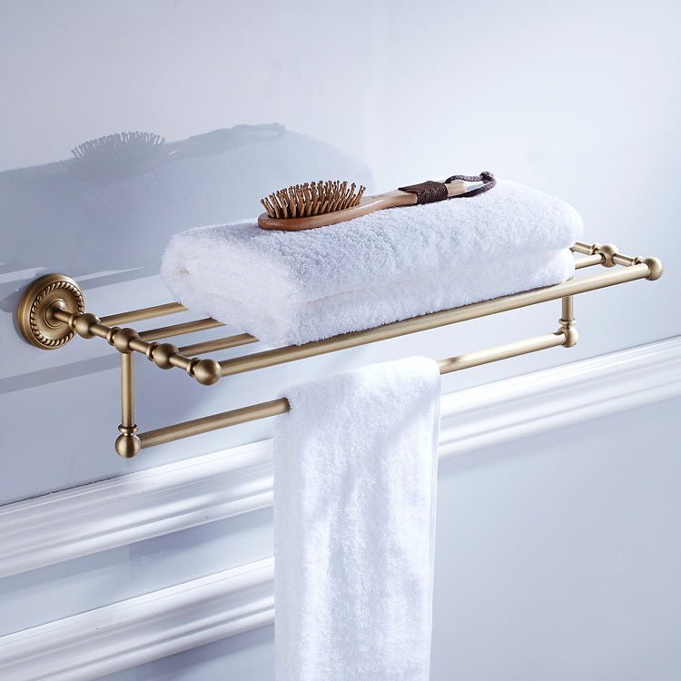 Antique Brass Bathroom Accessories - Large Towel Rack Holder