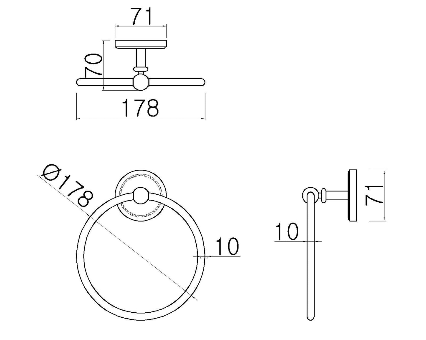 Antique Brass Bathroom Accessories - Ring Towel Holder Provence II. - |VESIMI Design| Luxury and Rustic bathrooms online