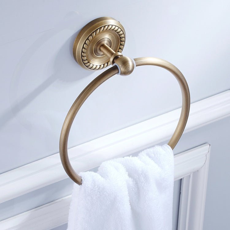 Antique Brass Bathroom Accessories - Ring Towel Holder Provence II