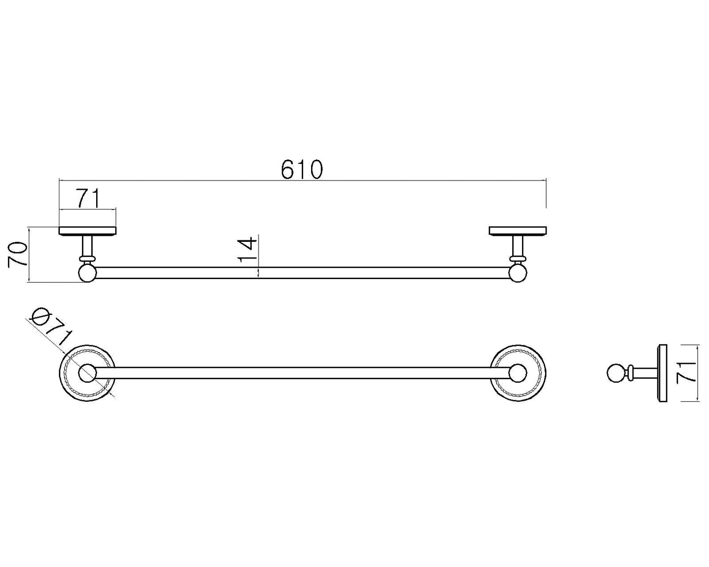 Antique Brass Bathroom Accessories - Simple Towel Rack Holder Provence II. - |VESIMI Design| Luxury and Rustic bathrooms online