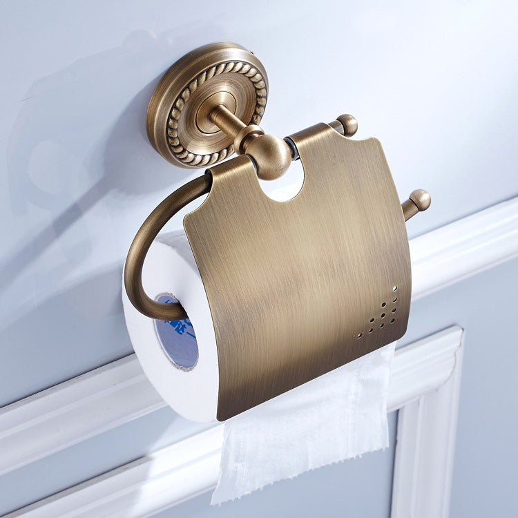 Antique Brass Bathroom Accessories - Double Towel Rack Holder Provence –, VESIMI Design