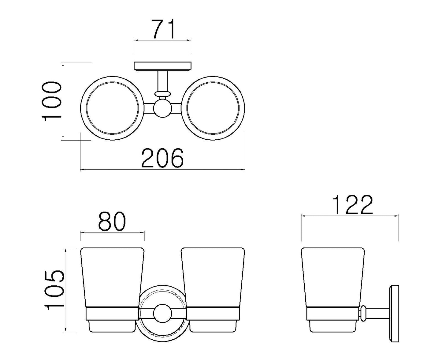 Antique Brass Bathroom Accessories - Toothbrush Tumbler Holder Provence II. - |VESIMI Design| Luxury and Rustic bathrooms online