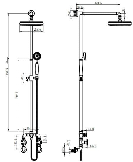 Antique Brass Industrial Water Pipes Design Shower Set - |VESIMI Design|
