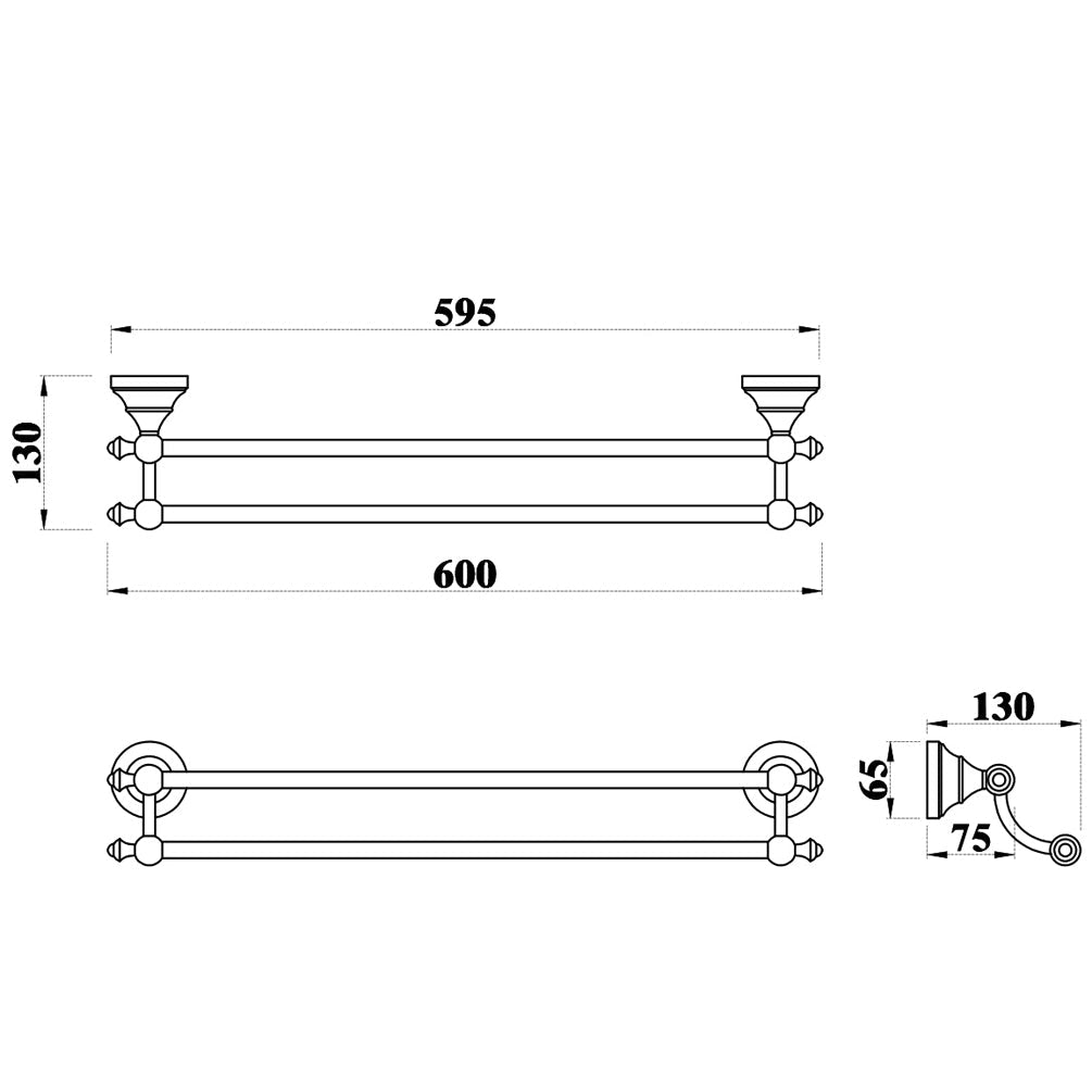 Antique Rustic Style Bathroom Accessories Towel Bar Double - |VESIMI Design| Luxury and Rustic bathrooms online